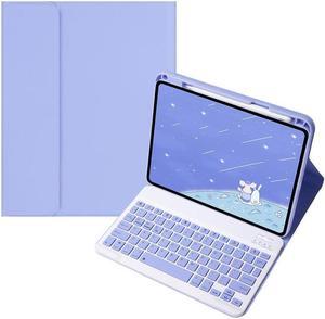 KMXDD Keyboard Case Compatible with iPad 10th Generation 2022 10.9 inch Case with Keyboard Case with Keyboard Removable Bluetooth Wireless Keyboard Folio Case,Purple