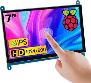 Hosyond 7 Inch IPS LCD Touch Screen Display Panel 1024x600 Capacitive Screen HDMI Monitor for Raspberry Pi5/Pi4/Pi3/ZERO W, BB Black, Windows 10 8 7