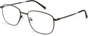 Jolafull JF2404 Clear Lens Eyewear Metal Frames Squre Rectangular Glasses for Men Prescription (Shiny Brown)