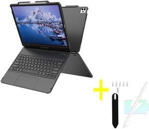 KBCASE iPad Pro 12.9 Keyboard Case, 360degRotatable Touch Keyboard Case for iPad Pro 12.9 inch 6th/5th/4th/3rd Generation & Stylus Pen for iPad,iPad Pencil 9th/10th Generation with Palm Rejection