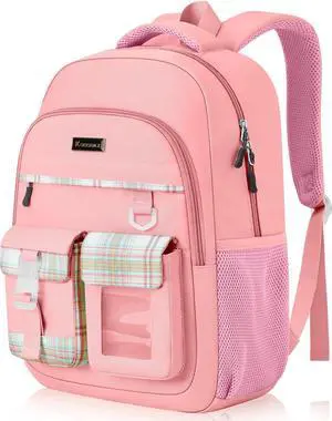 Kuosdaz School Backpack for Teen Girls,15.6in Laptop Backpack Kids Bookbag for Middle School College Students,Cute School Bag for Women,Pink
