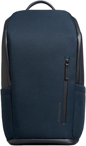 Troubadour Pioneer Backpack - Premium Vegan & Waterproof Material - 17" Laptop Pocket - Ergonomic Comfort Straps - Retractable Bottle Holders - Ventilated Shoe Compartment - Navy