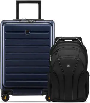 LEVEL8 Road Runner Carry On Luggage 20" Inch with Laptop Backpack-Blue