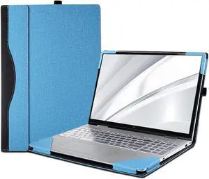 LIMIYUE 15.6 inch Laptop Cover Case for HP EliteBook 650/655 G9 G10 &for 850/855 G8,Detachable PU Leather Protective Shell Sleeve Accessory Bag (Light Blue)