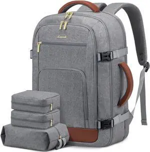LOVEVOOK 50L Large Carry on Backpack, Travel Backpack for Women Men Flight Approved, Personal Item Travel Bag For Airplanes, Waterproof 18 Inch Laptop Backpack, Business Weekender Overnight Daypack