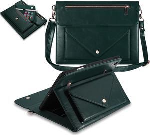 Dteck Business Case for iPad Pro 2017 /iPad Air (3rd Generation) Case 2019 10.5" - Multifuctional Leather Case with [Pocket/Card Slot/Pencil Holder] Fold Stand Heavy Duty Shockproof Cover (04 Green)