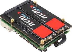 Geekworm X1005 PCIe to Bottom Dual M.2 HAT NVMe SSD PCIe Peripheral Board for Raspberry Pi 5 Support M.2 2230/2242/2260/2280 SSD