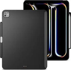 MAGEASY CoverBuddy Lite for M4 iPad Pro 13" (2024) - iPad Pro Case Compatible with Magic Keyboard for iPad Pro (M4), with Apple Pencil Pro Pencil Holder - Black