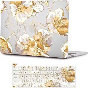 SaharaCase - Apple MacBook Pro 13" Laptops Hybrid-Flex Arts Case with Silicone KeyPad Cover - Sleek Hard Shell, Snap-On, Anti-Slip Grip (Clear)