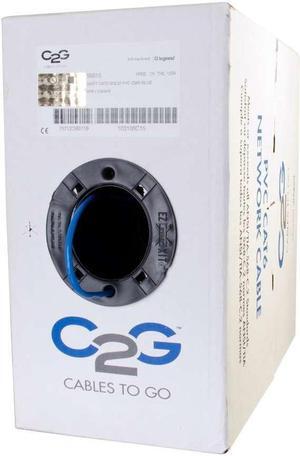 C2G 56017 Cat6 Bulk Unshielded Ethernet Network Cable with Solid Conductors,1000 Feet, Blue