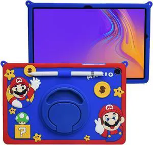 MONEHOYSY Cute Soft Silicone Kickstand Case for iPad Air 11" M2 2024/Air 10.9" 2022/2020 - Drop & Shock Proof Back Stand Cover for Kids, Children, Girls (Mario)