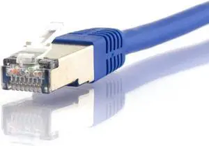 Networx® RJ45 Cat 6A Ethernet Patch Cable 50 Foot Blue Booted F/FTP for PC, TV, Tablet, Gaming, Routers, and Printers, High Speed 10Gbps, Gold Plated, Indoor/Outdoor Use