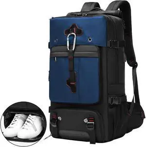 ODSSTAIPS Backpack for Traveling On Airplane,Expandable Carry On Laptop Backpack for Men and Women,Outdoor Travel Bag,Blue