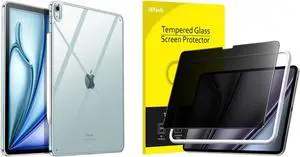 JETech iPad Air 13-inch M3/M2 (2025/2024) Bumper Case and Privacy Screen Protector Bundle