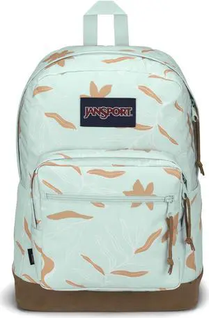 JanSport Right Pack Backpack - Durable Daypack with Padded 15" Laptop Sleeve, Spacious Main Compartment & Integrated Water Bottle Pocket - Vacay Vibes Green