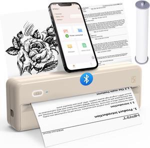 HPRT Portable Printers Wireless for Travel - MT810 Bluetooth Thermal Inkless Compact Printer, Paper Rolls Mobile Printing for Vehicles Office, Compatible with iPhone Android & Laptop
