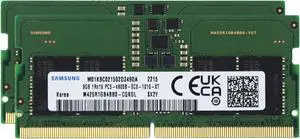 Sam Original 16GB (2x8GB) DDR5 4800MHz PC5-38400 SODIMM 1Rx16 CL40 1.1v M425R1GB4BB0-CQK Laptop Notebook Memory Module Upgrade RAM Adamanta
