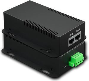 Procet Gigabit PoE Splitter 12V/5.95A, IEEE802.3af/at/bt Compliant 10/100/1000Mbps PoE Switch for 71.4W Non-PoE PDs, High Power Communication Station/Wireless APs/Network Cameras, PT-PD208GBH-12