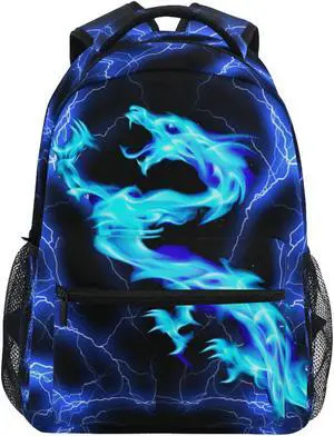 Kcldeci Blue Dragon Kids Backpack Cool Lighting Bolt Bookbag for Teen Girls Boys Back to School Gifts School Bags Bookbag Elementary Children Bookbags
