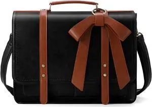 ECOSUSI Women Briefcase PU Leather Laptop Bag College Satchel fit 15.6" Laptop