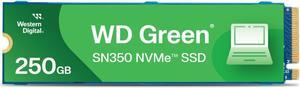 Western Digital 250GB WD Green SN350 NVMe Internal SSD Solid State Drive - Gen3 PCIe, M.2 2280, Up to 2,400 MB/s - WDS250G2G0C