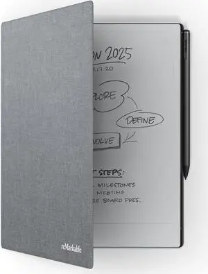 reMarkable Book Folio  Official 2 Cover | Slim, Premium Book Folio in Grey Polymer Weave| Stylish Protection for Your rM 2 Tablet | Not Compatible with Paper Pro