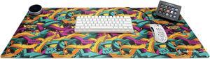 CREATE WORK PLAY Gaming Desk Mat - Outstanding Design, Better Mouse Accuracy and More Comfort - Neon Collection Desk Mats for Gaming (Twisted Arrows)
