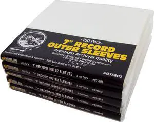 (500) 7" 45rpm Record Outer Sleeves - Super Clear Premium 2 Mil Thick - Perfect Fit, Archival Quality