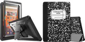 Fintie Case for All-New Amazon Fire HD 10 and 10 Plus Tablet (13th Generation, 2023 Release) 10.1" - Tuatara Shockproof Kickstand Case + Trifold Lightweight Cover