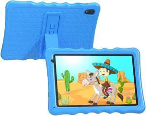 BYYBUO 10 inch Kids Tablet, Android 13 Tablets for Kids,Google Tablet with 4GB RAM &32GB ROM (Light Blue)