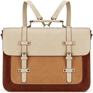 ECOSUSI Laptop Bag for Women Vegan Leather Messenger Bag Fashion Briefcase Backpack 15.6 inch Computer Satchel Bag