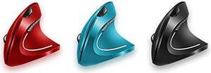 Vassink Wireless Mouse Ergonomic Mouse Rechargeable Vertical Optical Mice with USB Receiver, 6 Buttons 2.4GHz for PC Computer,Laptop,etc(Red+Blue+Black)
