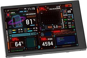 3.5inch Computer Temp Monitor, USB C PC IPS Mini Sensor Panel Display, for AIDA64 PC CPU Data Temperature Monitor Computer Case Secondary Screen