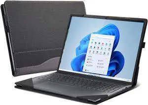 Laptop Cover for HP Envy x360 Laptop 15t /15z-XXX/15-fh|15-ed/15z-ey15-er/15-ep/15t-es100|2-in-1 Laptop.All Inclusive Drop Case 15.6" PU Leather Inside Pocket Cover Shell (15.6inch, Gray-Black)