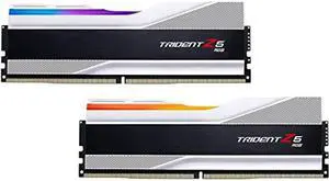 G.SKILL Trident Z5 RGB Series (Intel XMP 3.0) DDR5 RAM 32GB (2x16GB) 5200MT/s CL40-40-40-83 1.10V Desktop Computer Memory UDIMM - Metallic Silver (F5-5200J4040A16GX2-TZ5RS)