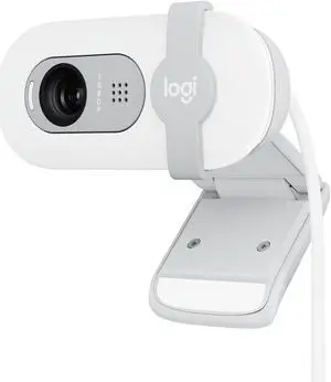 Logitech Brio 100 Full HD 1080p Webcam for Meetings and Streaming, Auto-Light Balance, Built-in Mic, Privacy Shutter, USB-A, for Microsoft Teams, Google Meet, Zoom and More - Off White