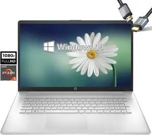 HP-Laptop 17inch-Screen Large - Windows11 - AMD Ryzen 5 5500U 6-Core - FHD IPS Display - Office Laptop Business - College Students - Long Battery Life - Wireless AC (32GB RAM| 1TB PCIe SSD)