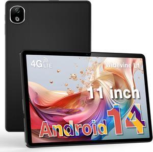 DOOGEE T30E Tablet 11 Inch(2024), Android 14 Tablets, 128GB ROM/1TB TF, 4G Android Tablet with Sim Card Slots, 8000mAh, 5G WiFi, Widevine L1, 3.5mm Jack, GPS, Face Unlocked, OTG, Type-C - Black