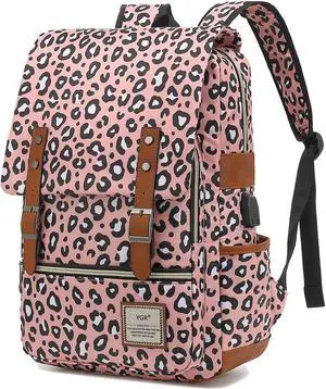 YGR Floral Laptop Backpack for Women, Female, College, Travel, Business, Outdoor Sports, Office, Work (Leopard Print)