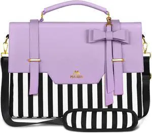 MATEIN Laptop Tote Bag for Women, 15.6 inch Cute Computer Sleeve Case Briefcase with RFID Pocket for Nurse Teacher, Lightweight Messenger Carrying Shoulder Handbag, Sister Gift for Office Work, Purple