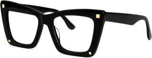 Zeelool Stylish Oversized Rectangle Blue Light Blocking Glasses for Women Computer Eyeglasses ZJGA513369-01 Black