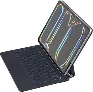 ZENLU iPad Pro 11 M4 2024 Case with Keyboard, Magic-Style Keyboard, Multi-Touch Trackpad, Floating Cantilever Stand, Smart Backlit Keyboard Case for 11" iPad Pro 5th Gen (Black)