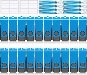 USB Thumb Drive 2GB USB Flash Drive Bulk 20 Pack AGECASH Zip Drive USB 2.0 Jump Drive Momoria USB Memory Stick for Data Storage Pen Drive USB Pack of 20 with Lanyard Unique Blue 2GB USB Drive 20 Pack