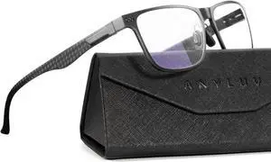 ANYLUV Reading-Glasses-Men Mens Reading Glasses: Blue Light Reader Glasses Carbon Fiber Computer Screen Blocking Glasses