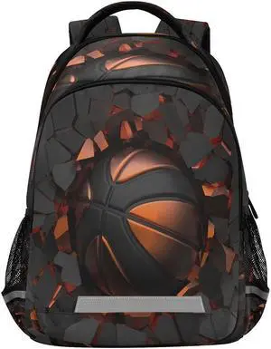 YoCosy Art Painting Sport Basketball Crash Backpack School Bookbag Laptop Purse Casual Daypack for Teen Girls Women Boys Men College Travel