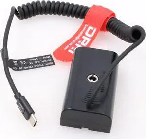 DRRI NP-F970 Dummy Battery to USB Type-C PD Power Cable for Atomos Ninja V Sony NP-F Batteries