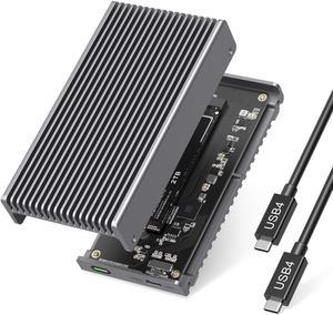 Gewokliy Noiseless 40Gbps M.2 NVMe Enclosure up to 8TB, USB C Cooling Aluminum External SSD Enclosure Compatible Thunderbolt4/3 & USB4/3 SSD Adapter, PCIe Gen4 Fits 2280/2260/2242/2230mm M B+M Key