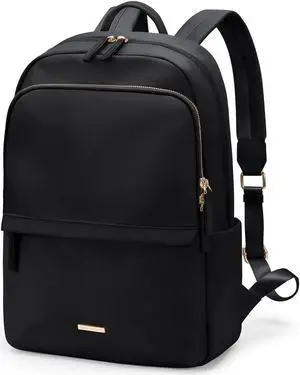 GOLF SUPAGS Laptop Backpack for Women Slim Computer Bag Work Travel College Backpack Purse Fits 15.6 Inch Notebook (Black)