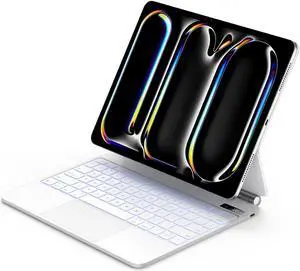 GOOJODOQ Magic Keyboard Case for iPad Pro 13-inch(M4, 2024),Keyboard Case for iPad Pro 13 with Full Range of Touch Trackpad,7 Color Backlit for iPad Pro 13 Keyboard-White