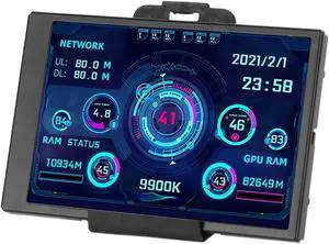 GOWENIC 3.5 inch IPS USB Mini Screen, Computer Case Secondary Monitor, for AIDA64 PC CPU HDD Data Monitor Temperature Display, Type C Sub Screen for Computer Case